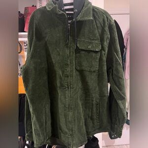 Empyre dark Green Lightweight Shirt Jacket with Collared Design